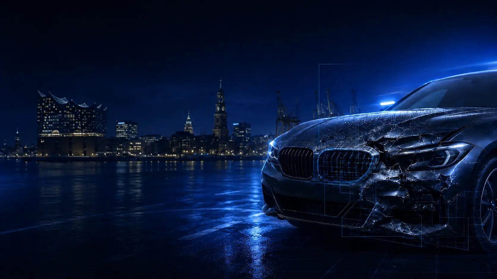KFZ-Sachverständiger Blaulicht Gutachten Hamburg — Hero-Visual